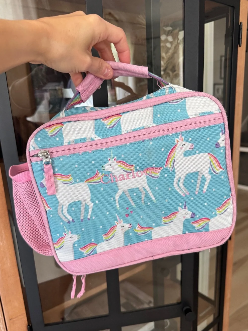 Pottery Barn Kids Charlotte lunchbox personalized unicorn parade mackenzie cold